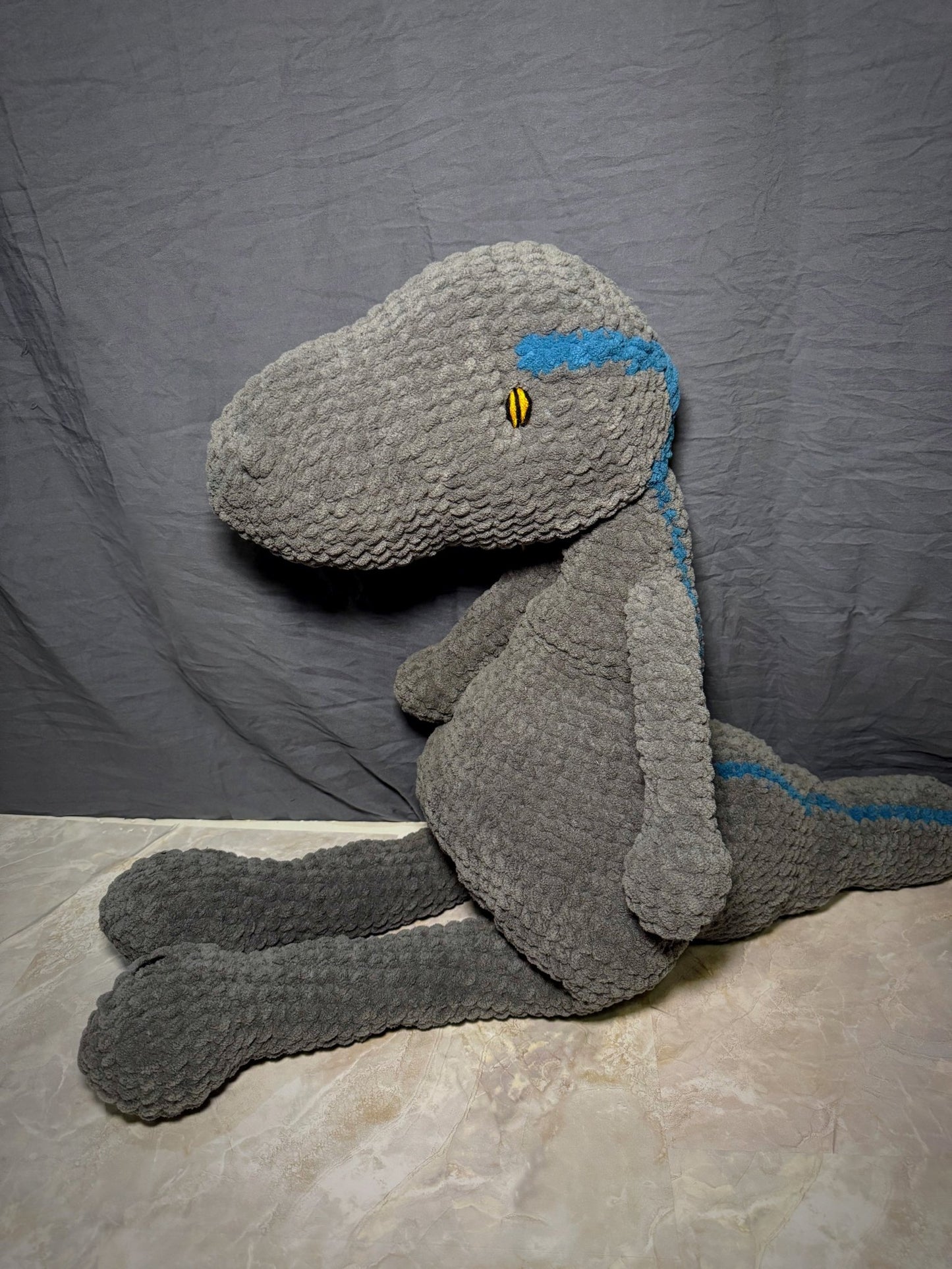 Custom Order|Crochet Velociraptor Baby Snuggler - Lloyd - Cozy Shire Co.